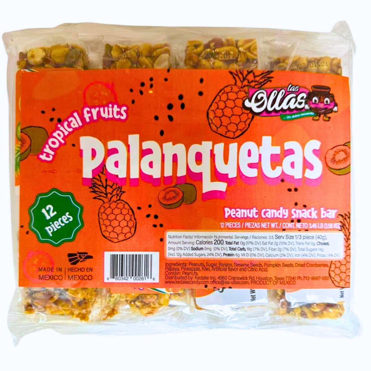 Las Ollas Palanquetas Frutas 12/4.26 OZ.