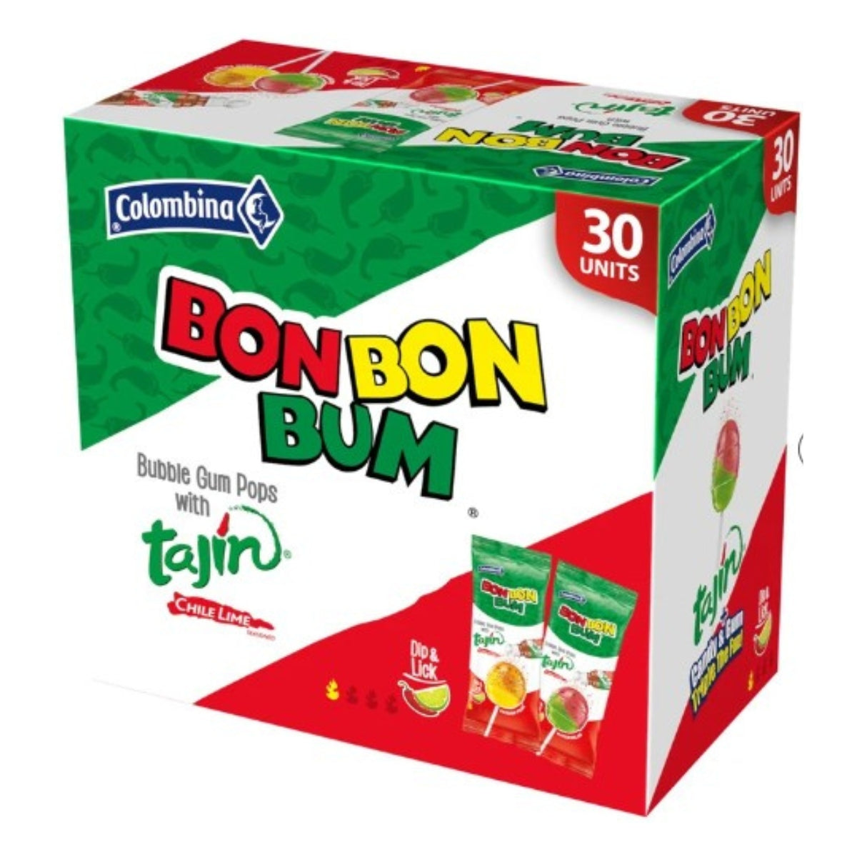 Colombina Bon bon bum Tajin Passion Fruit/Watermelon 1/30 ct.