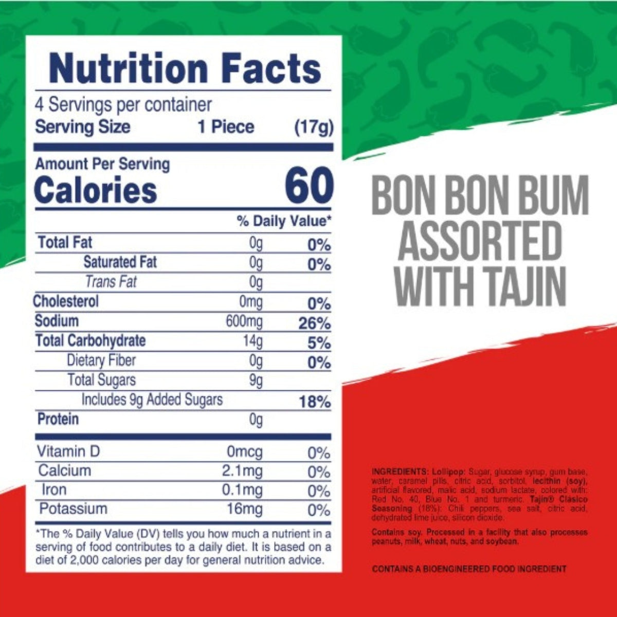 Colombina Bon bon bum Tajin Watermelon 1/4 ct.