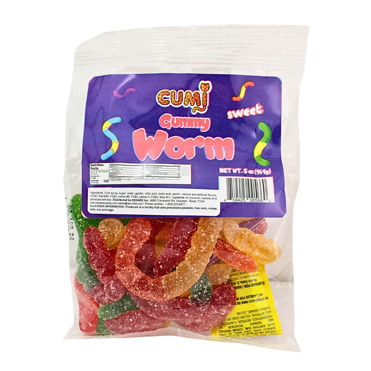 CUMI Gummy Worms Sweet Strap 1/12 ct.